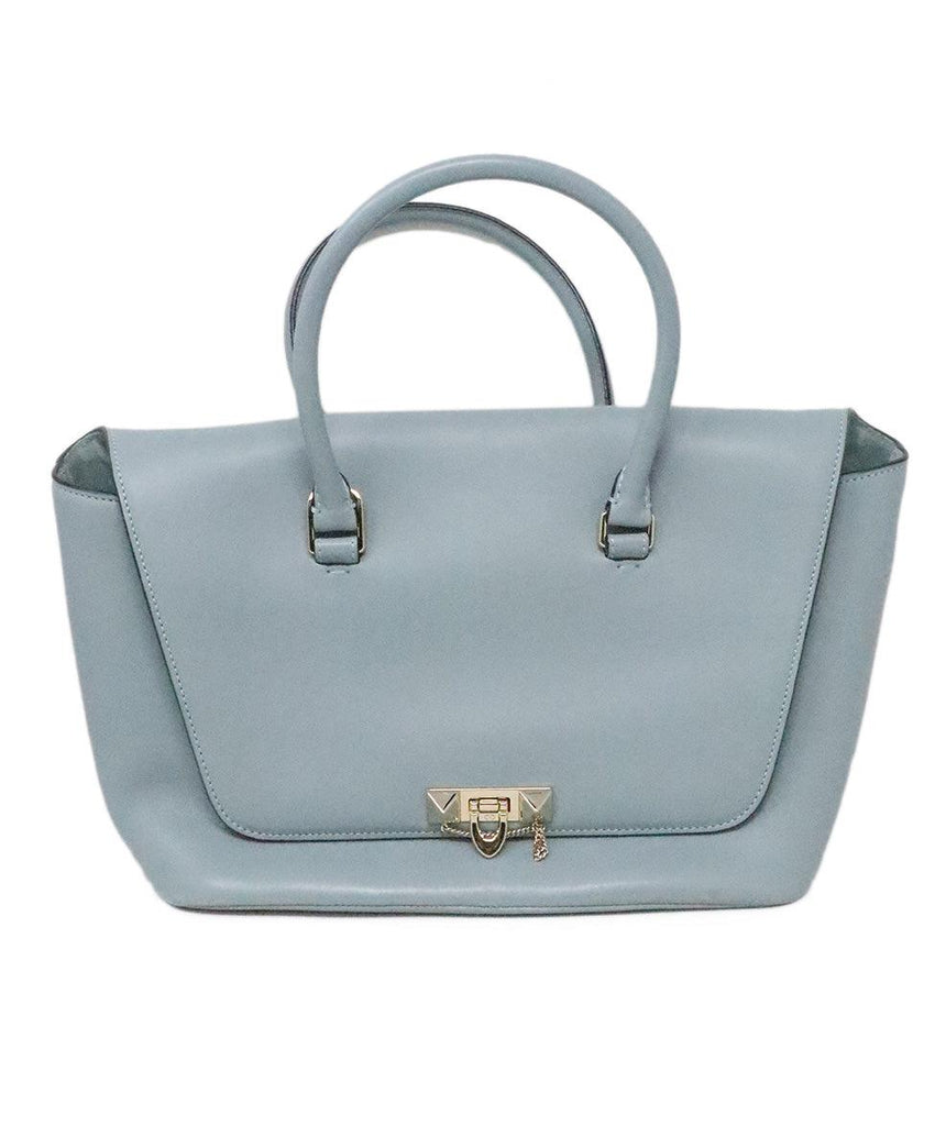 Valentino Blue Leather Studded Satchel Bag 