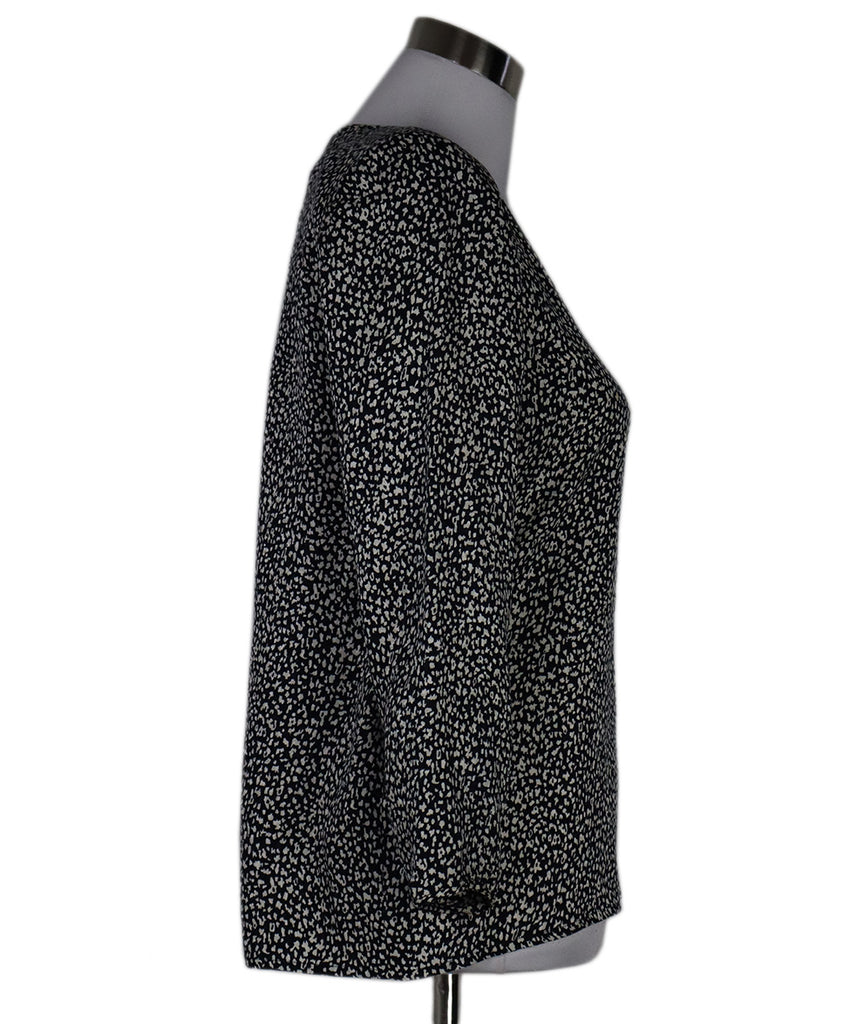 Valentino Vintage Blue Black & White Print Blouse 1