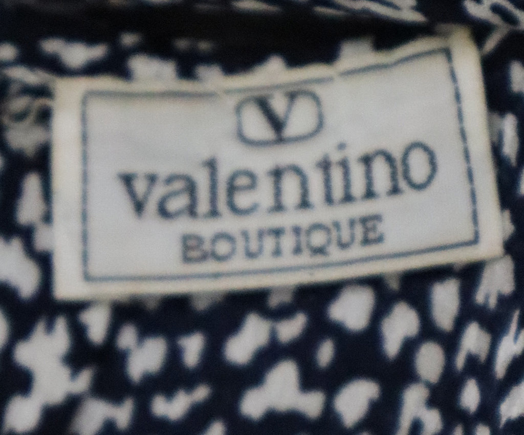 Valentino Vintage Blue Black & White Print Blouse 3