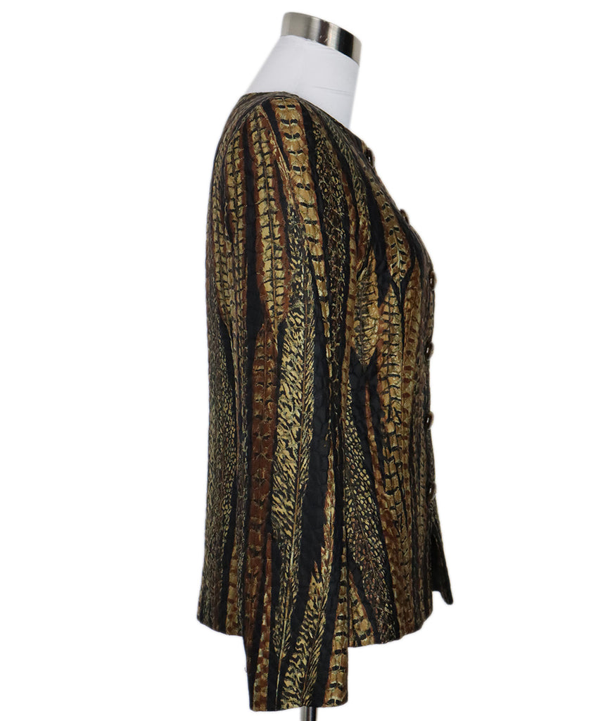 Valentino Vintage Brown & Black Silk Blazer 1