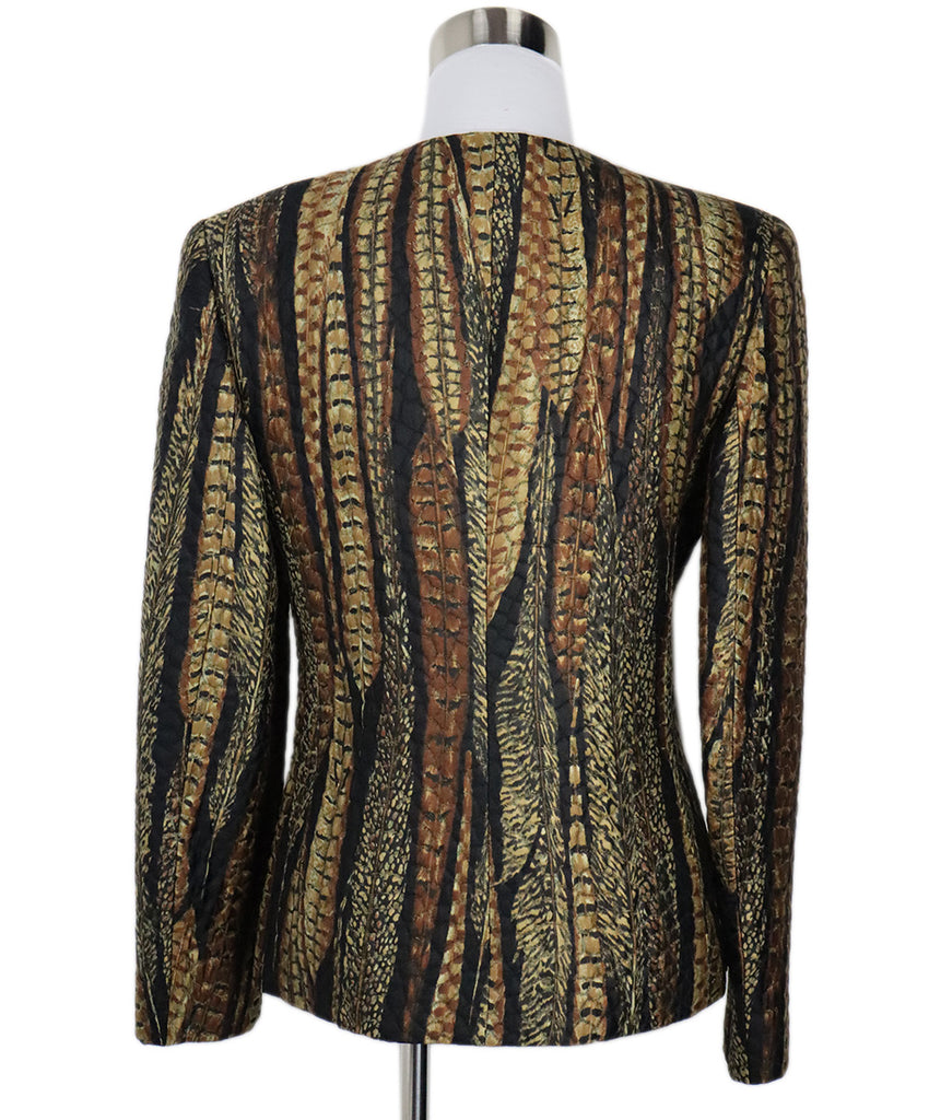 Valentino Vintage Brown & Black Silk Blazer 2
