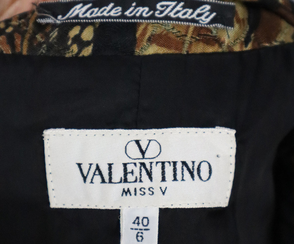 Valentino Vintage Brown & Black Silk Blazer 3