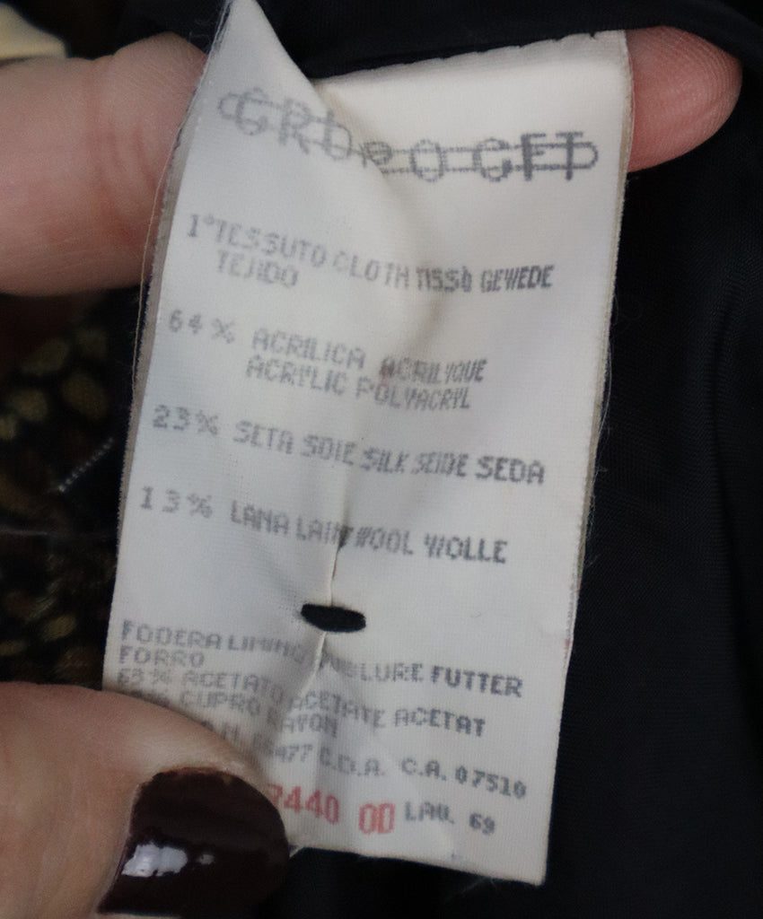 Valentino Vintage Brown & Black Silk Blazer 4