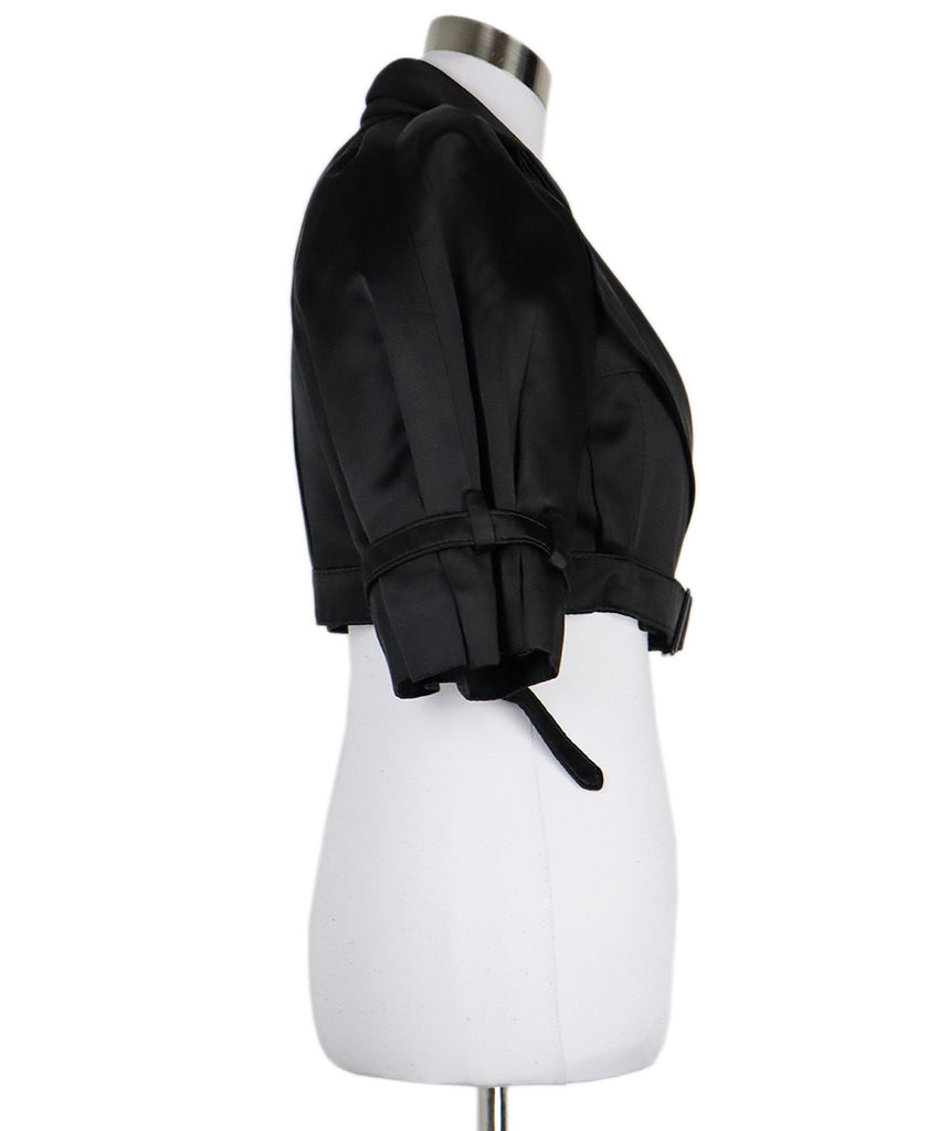 Valentino Black Satin Cropped Jacket 1