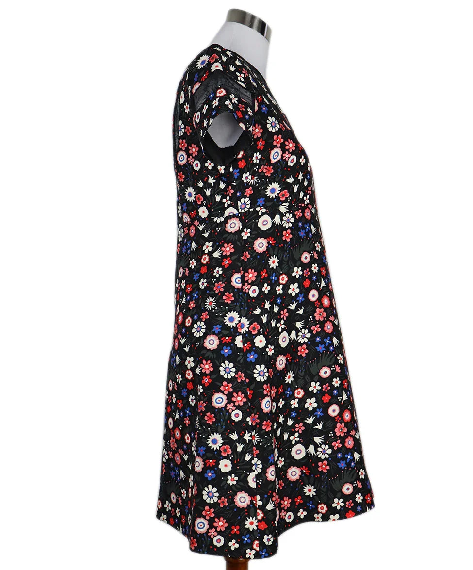 Valentino Multi & Black Floral Print Silk & Lace Dress sz 8 l Michael's Luxury Consignment Michael's Consignment NYC Valentino Multi & Black Floral Print Silk & Lace Dress sz 8 l Michael's Luxury Consignment Michael's Consignment NYC