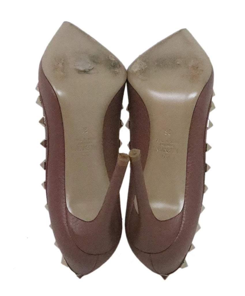 Valentino Mauve Leather & Gold Stud Heels sz 6 - Michael's Consignment NYC