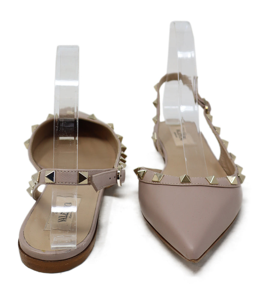 Valentino Nude Leather Studded Flats 2