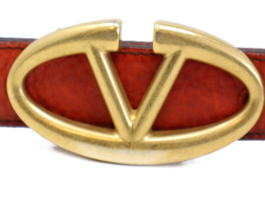 Valentino Red Leather Belt 3