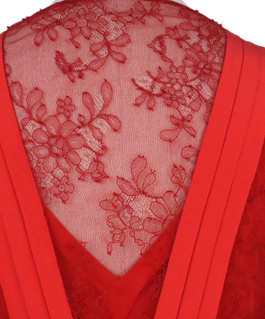 Valentino Red Silk & Lace Dress 6