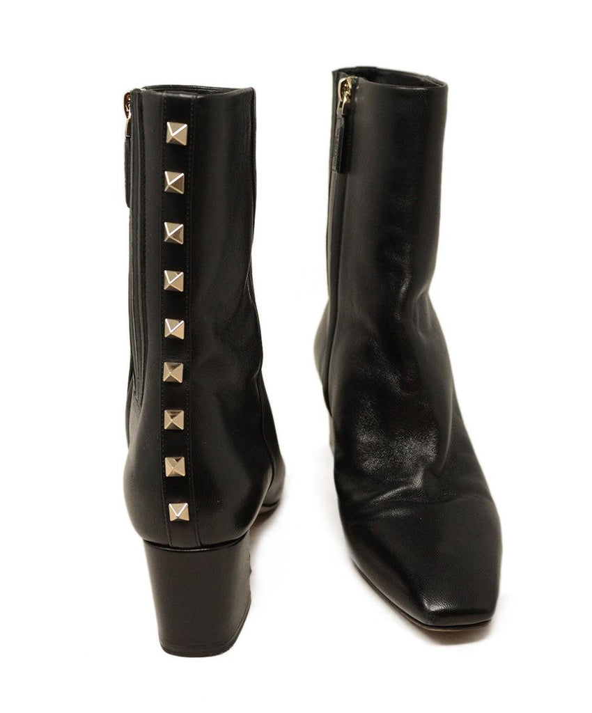 Valentino Black Leather Studded Boots sz 6 - Michael's Consignment NYC