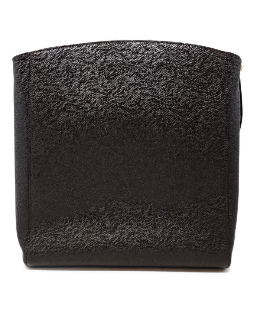 Valextra Brown Grained Leather Shoulder Bag 2