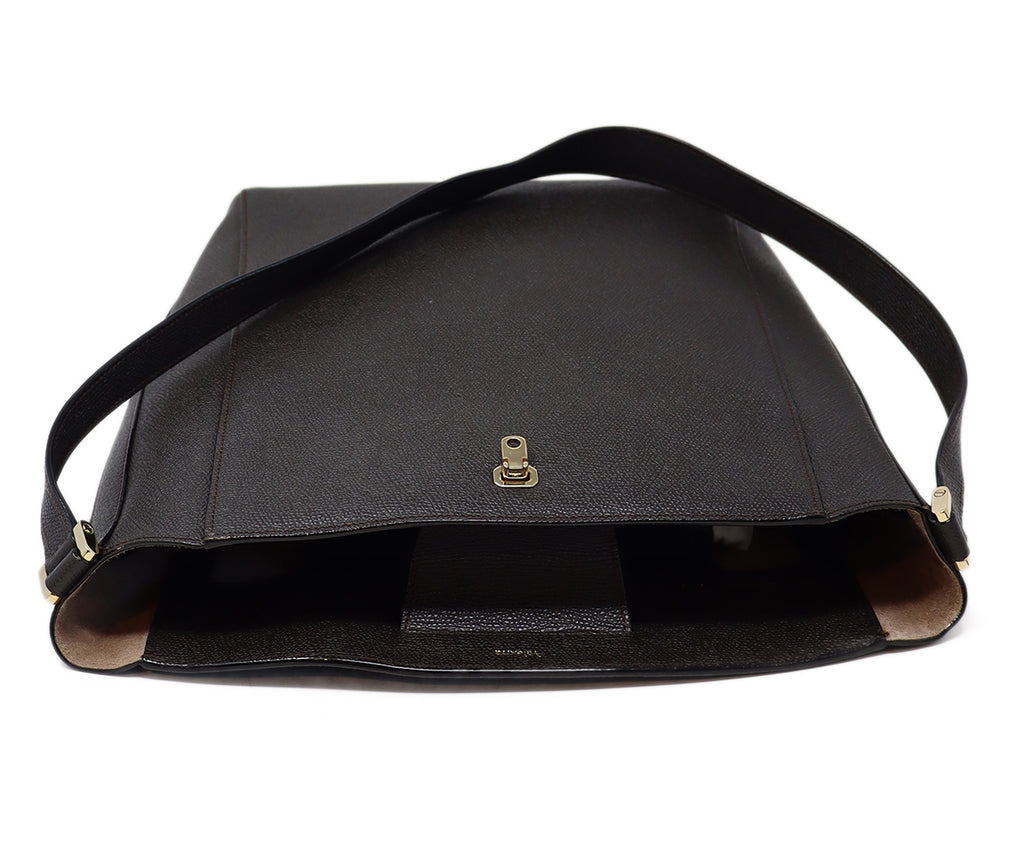 Valextra Brown Grained Leather Shoulder Bag 4