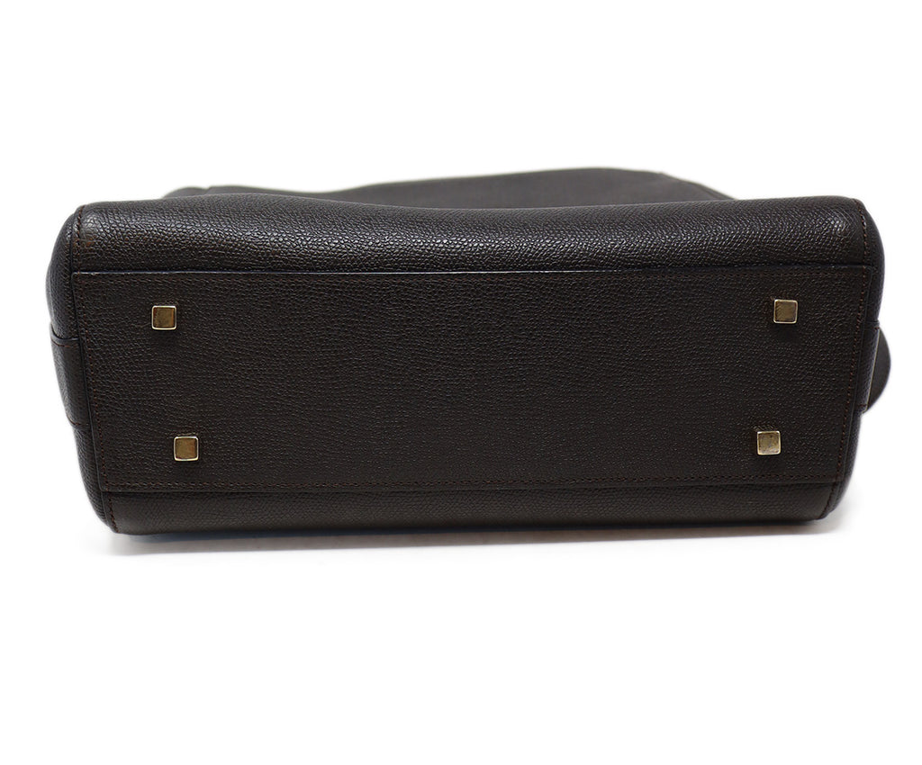 Valextra Brown Grained Leather Shoulder Bag 3