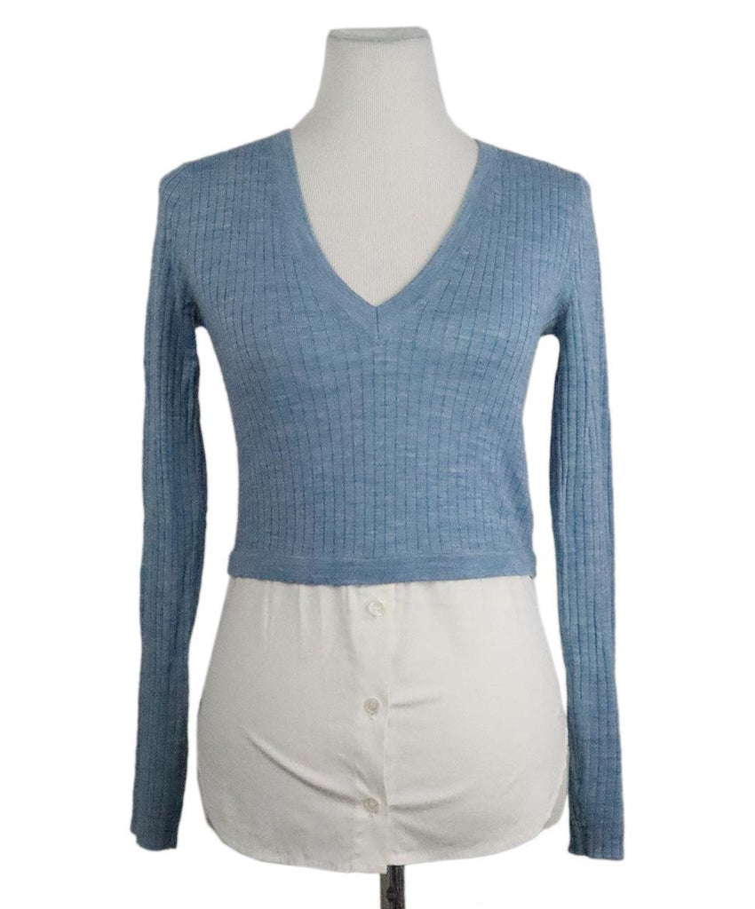 Veronica Beard Blue & White Sweater 