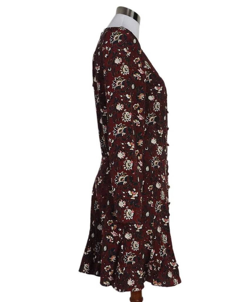 Veronica Beard Burgundy Print Silk Dress 1