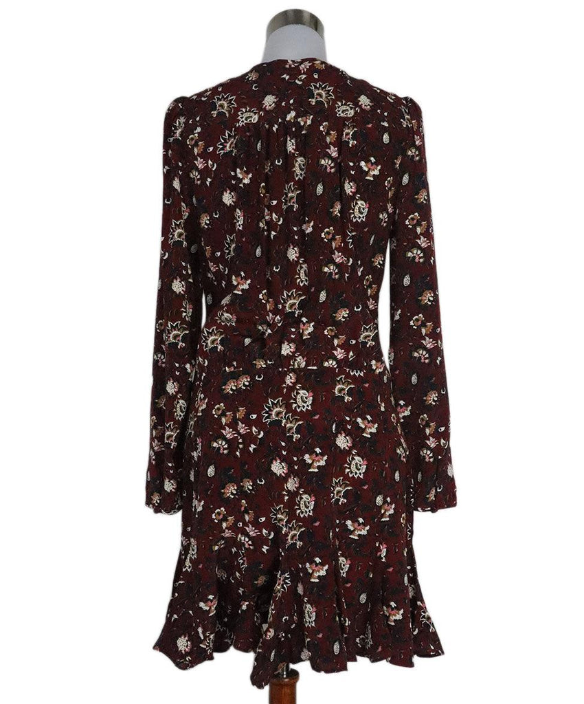Veronica Beard Burgundy Print Silk Dress sz 10 - Michael's Consignment NYC