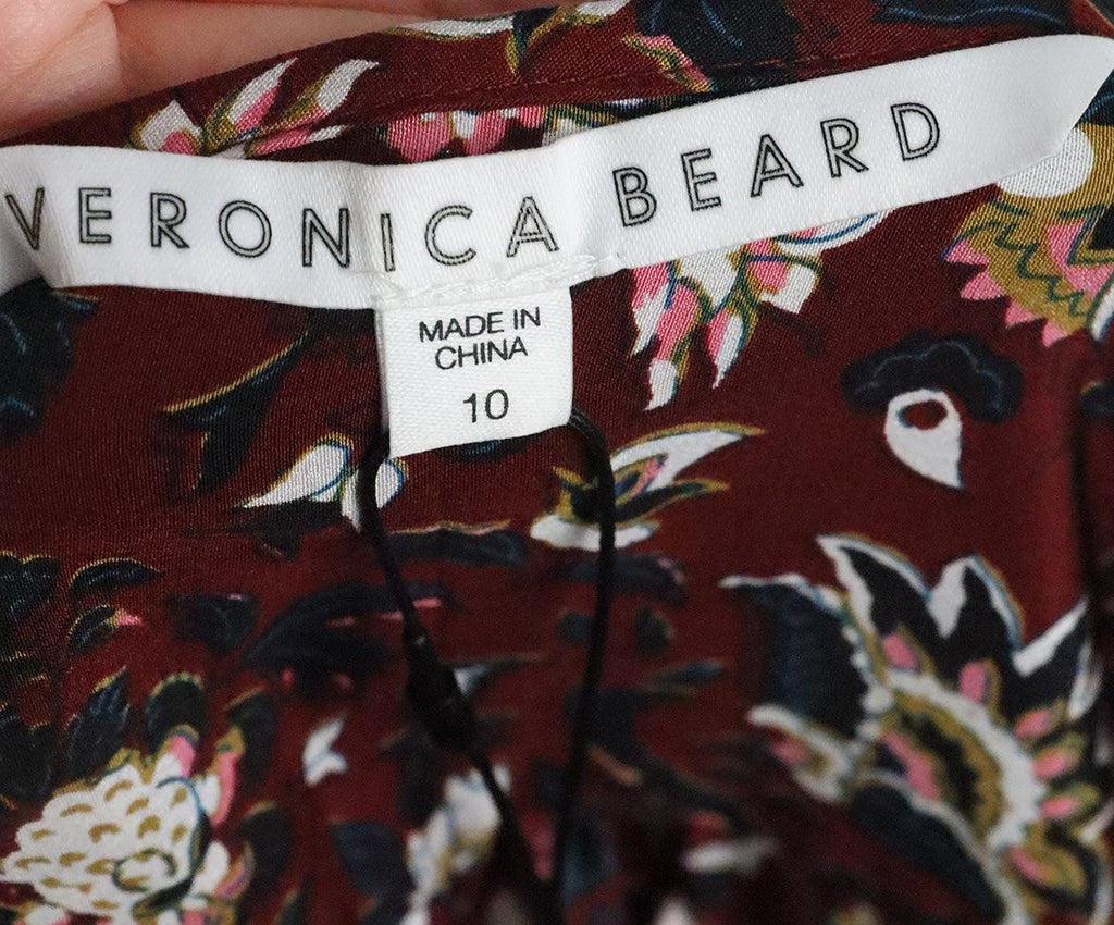 Veronica Beard Burgundy Print Silk Dress 3