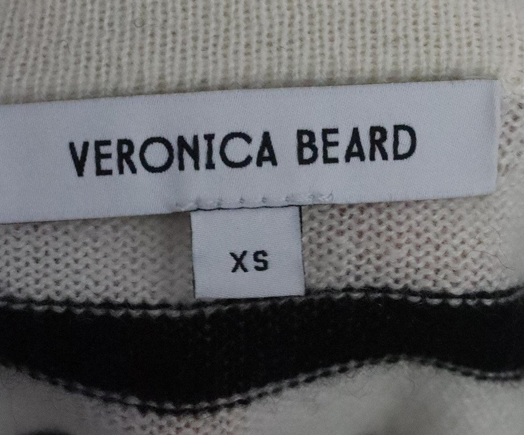 Veronica Beard Ivory & Black Striped Cashmere Cardigan 3