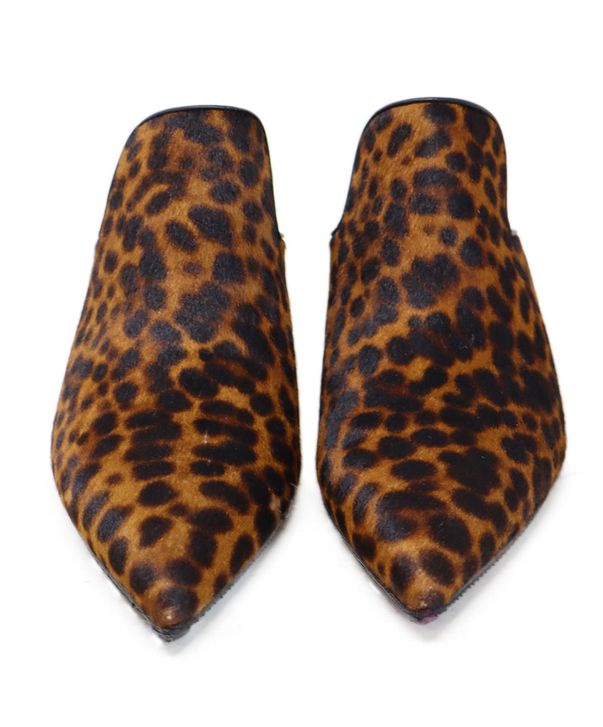 Veronica Beard Brown Black Leopard Print Fur Heels 3