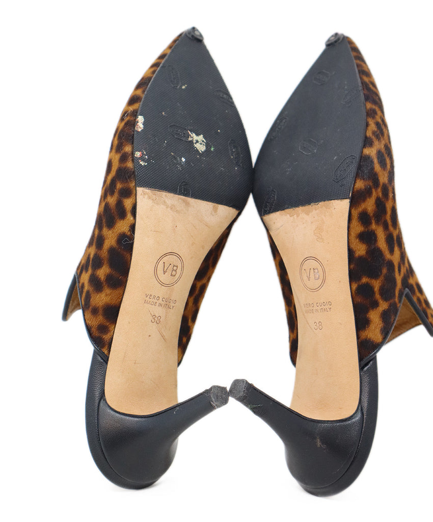Veronica Beard Brown Black Leopard Print Fur Heels 4