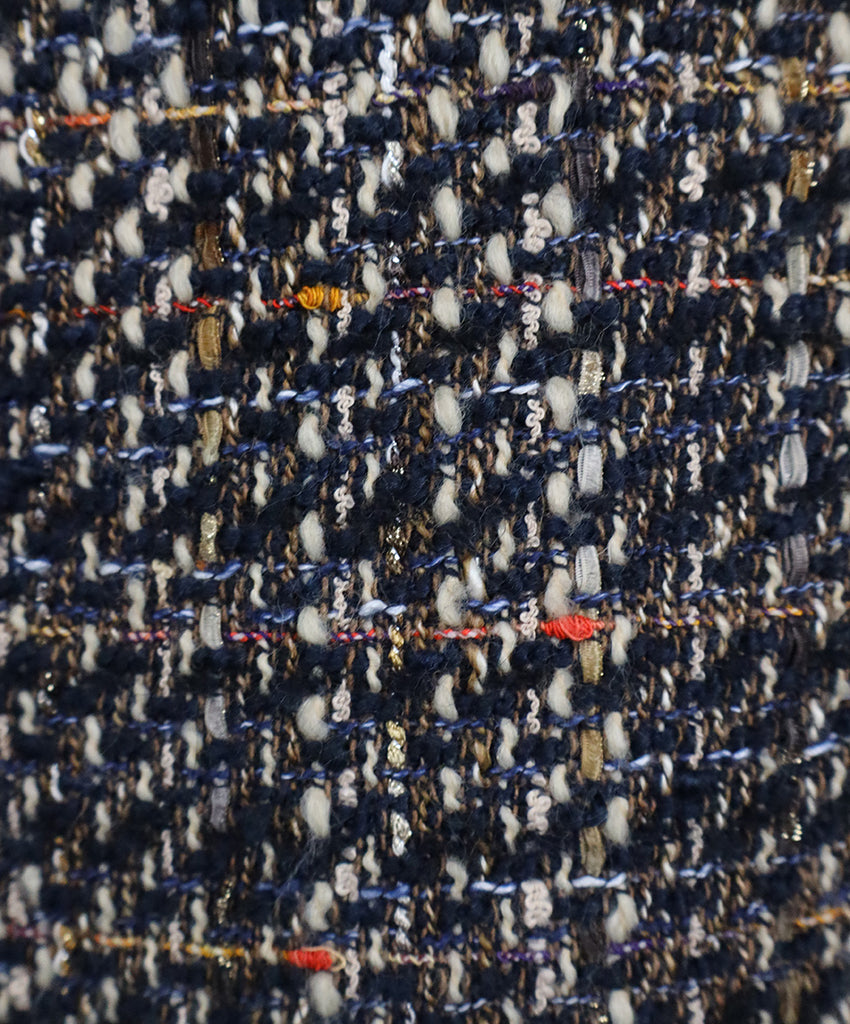 Veronica Beard Navy & Beige Tweed Skirt 5