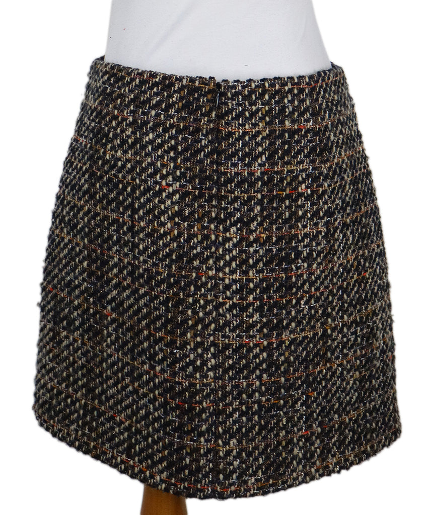 Veronica Beard Navy & Beige Tweed Skirt 2