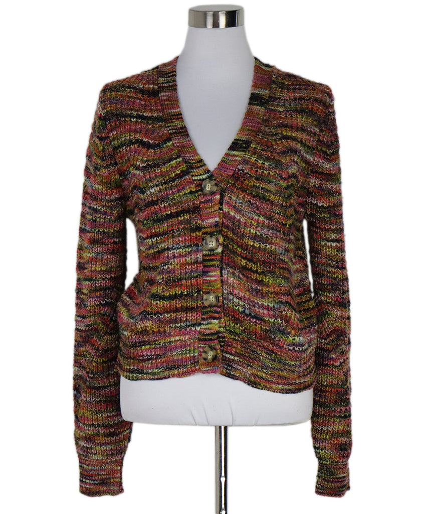 Veronica Beard Multicolor Knit Wool Cardigan 