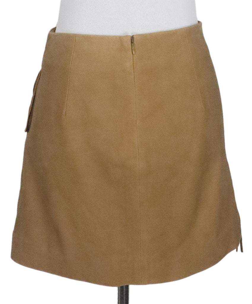 Veronica Beard Tan Suede Fringe Mini Skirt 2