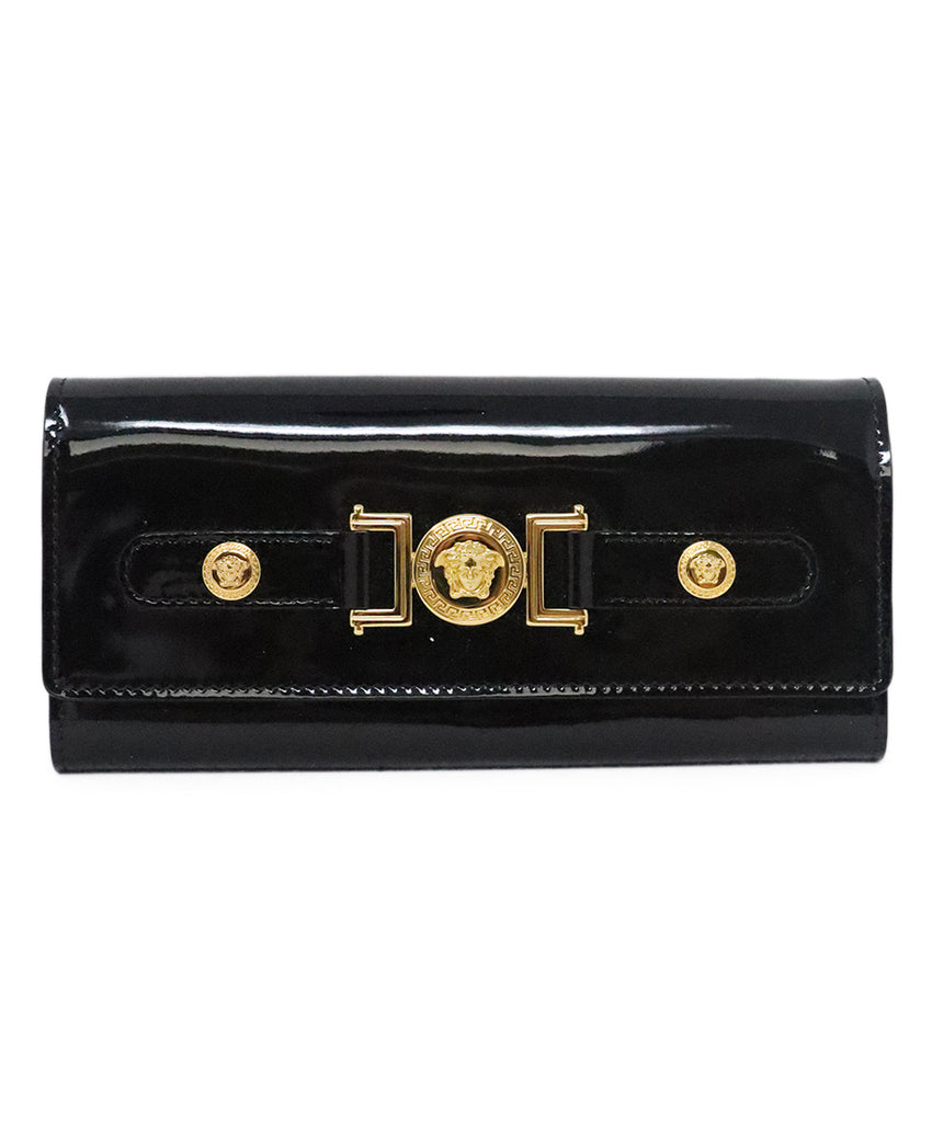 Versace Black Patent Leather Wallet 