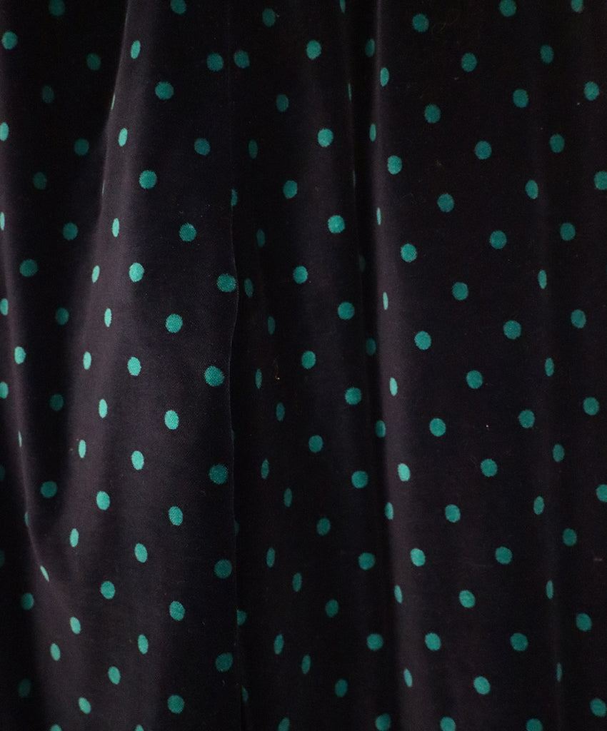 Versace Navy & Green Polka Dot Velvet Pants 3