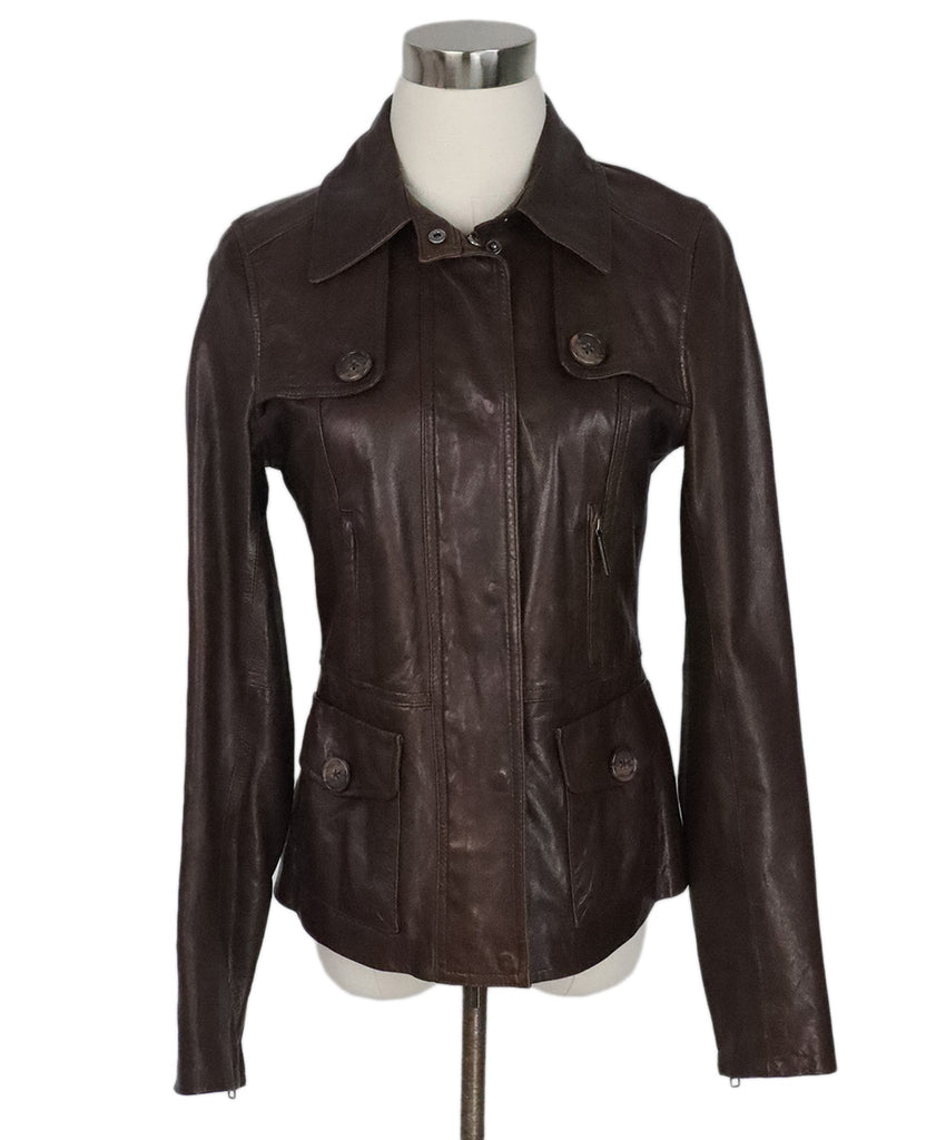 Vince Brown Leather Jacket 