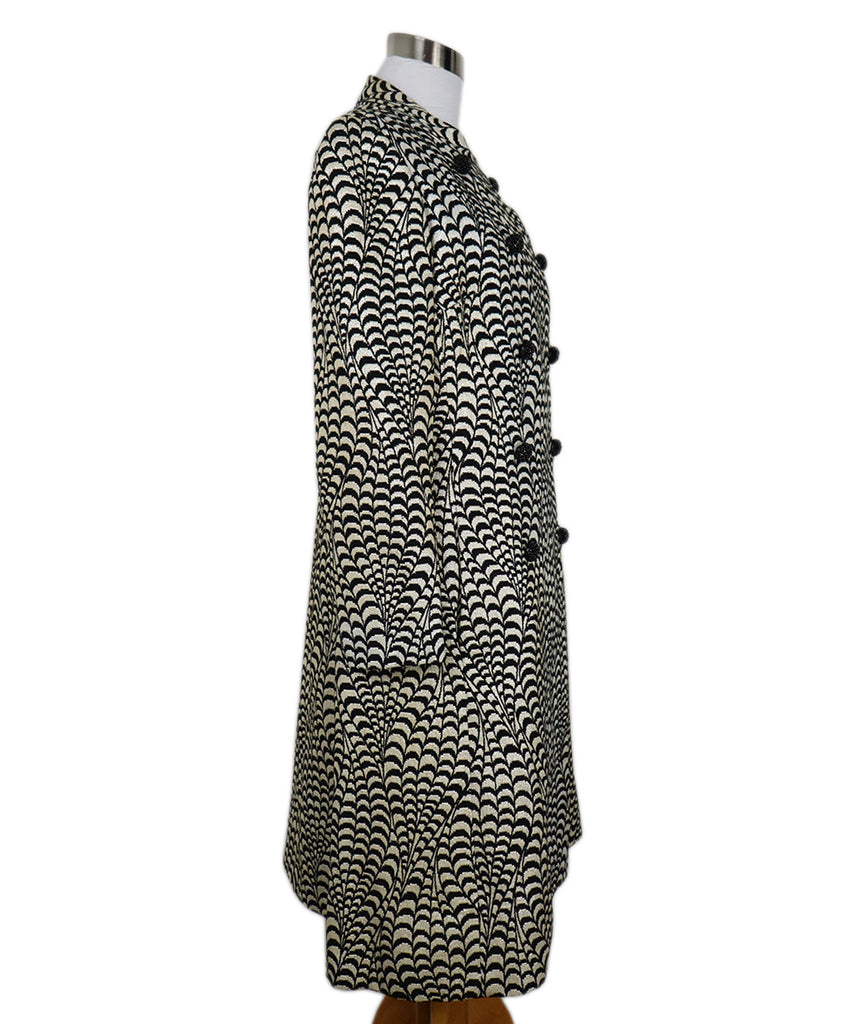 Vintage Metallic B&W Print Wool Coat 1