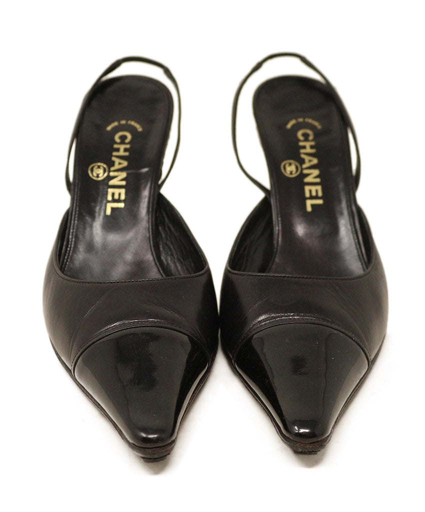 Chanel Black Patent Leather Heels 3