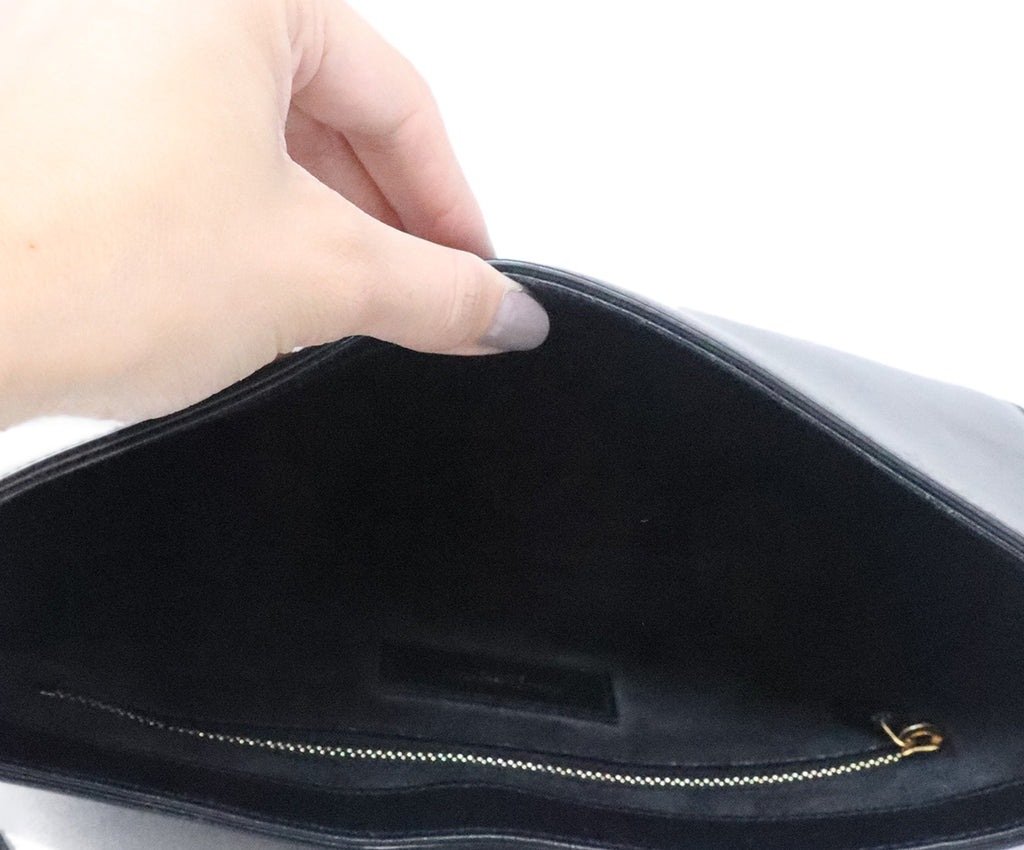 YSL Black Leather Shoulder Bag 7