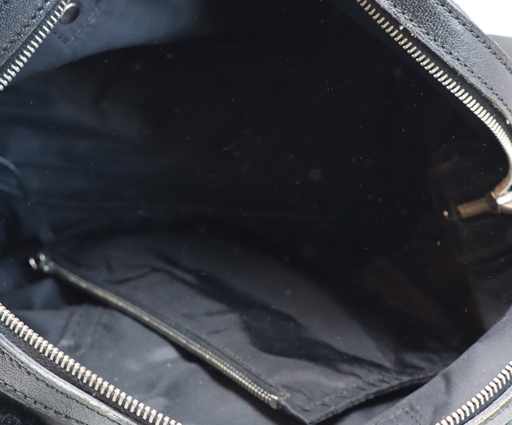 YSL Black Nylon Leather Trim Satchel Handbag 5