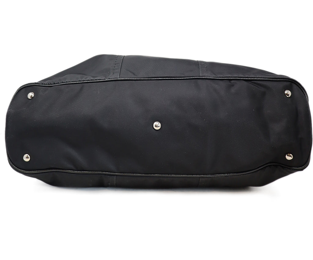 YSL Black Nylon Leather Trim Satchel Handbag 3