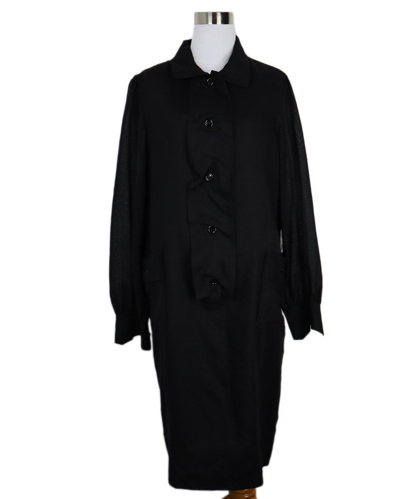 YSL Black Wool Longsleeve Dress 