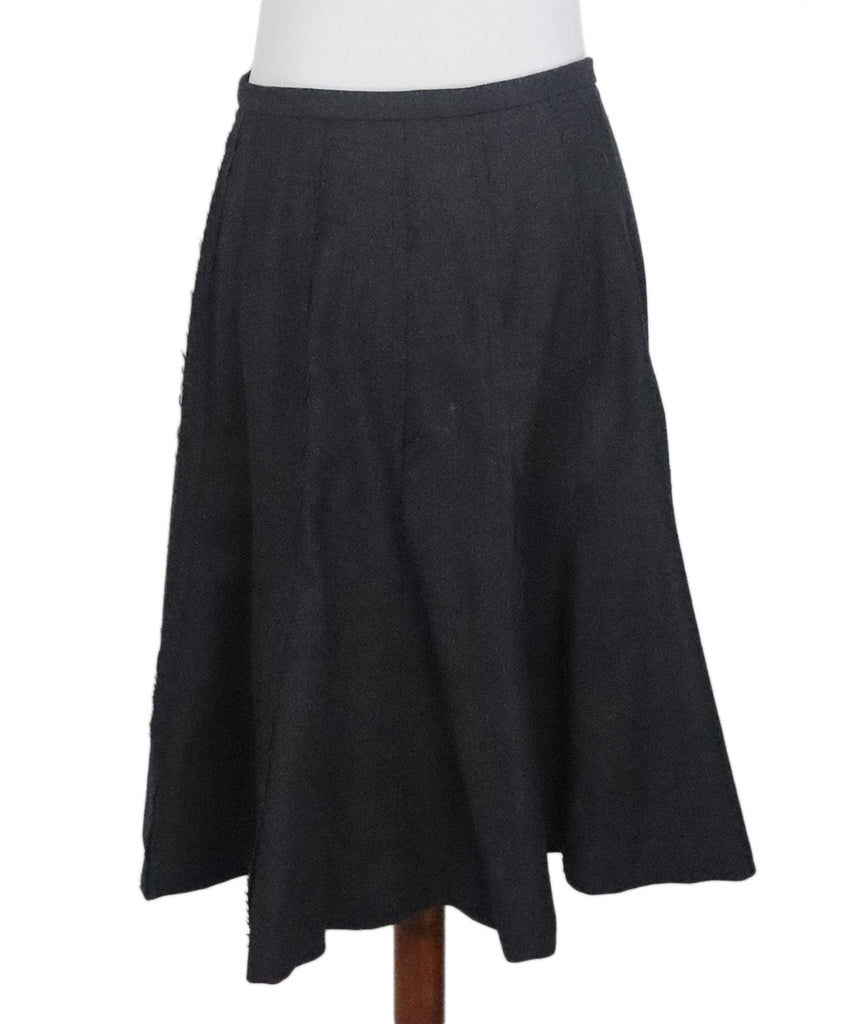 YSL Charcoal Grey Wool Skirt 2