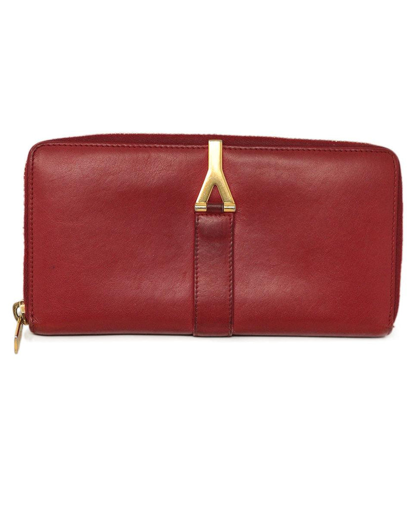 YSL Red Leather Wallet 