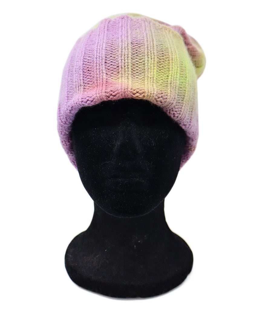 The Elder Statesman Yellow & Lavender Cashmere Hat 