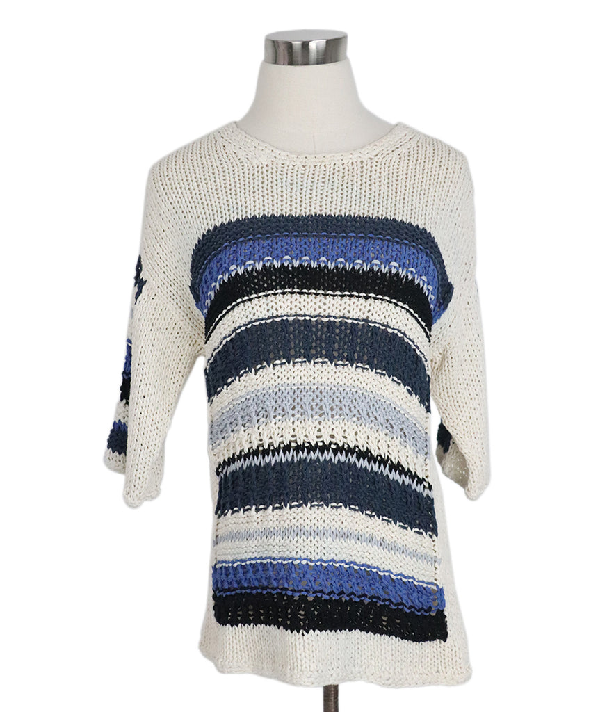 Yigal Azrouel Blue Stripes Knit Sweater 