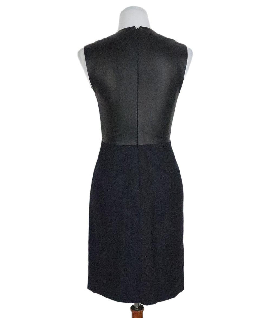 Yigal Azrouel Navy Wool & Leather Dress sz 2 - Michael's Consignment NYC