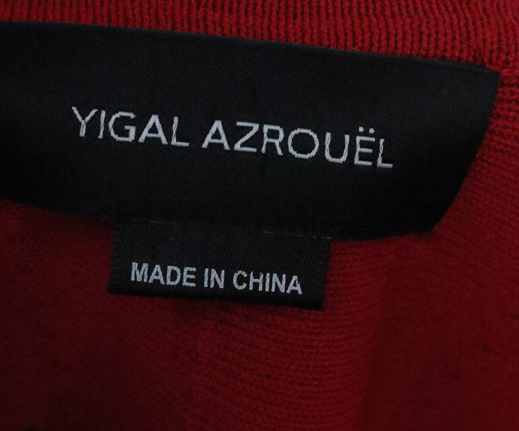Yigal Azrouel Red Scallop Trim Cardigan 3