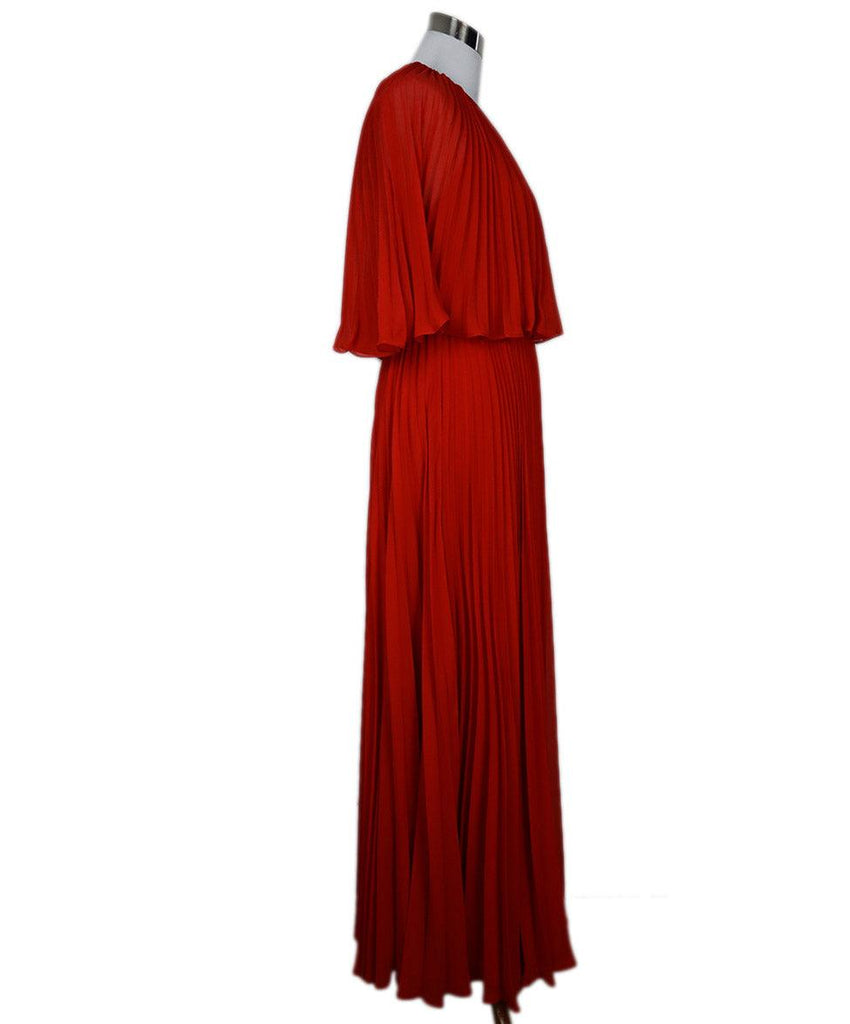 Zac Posen Long Red Pleated Dress 1