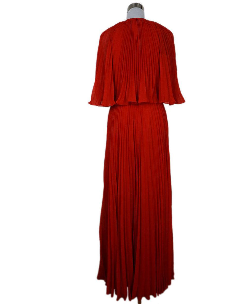 Zac Posen Long Red Pleated Dress 2
