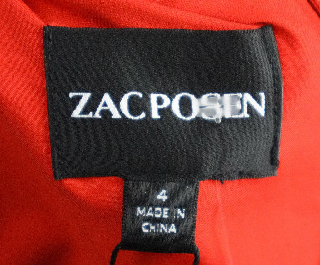 Zac Posen Long Red Pleated Dress 3