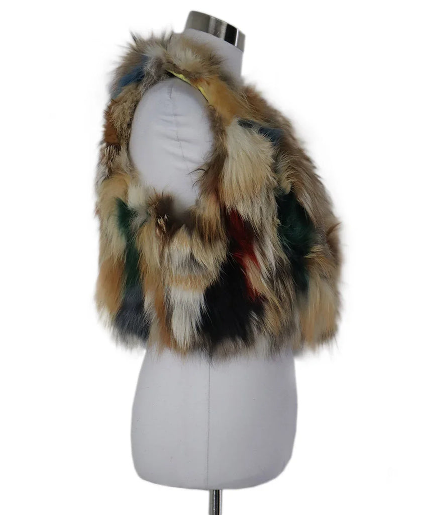 Zadig & Voltaire Multicolor Fox Fur Vest sz 2 - Michael's Consignment NYC