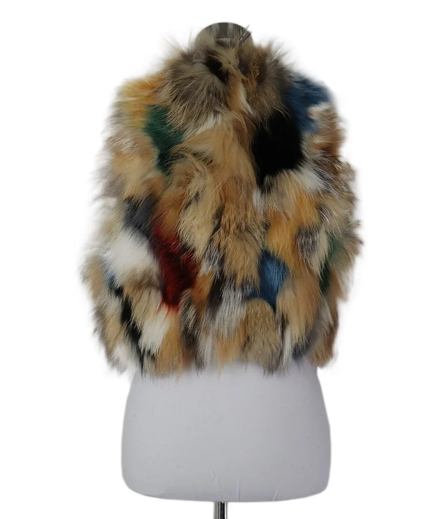 Zadig & Voltaire Multicolor Fox Fur Vest sz 2 - Michael's Consignment NYC