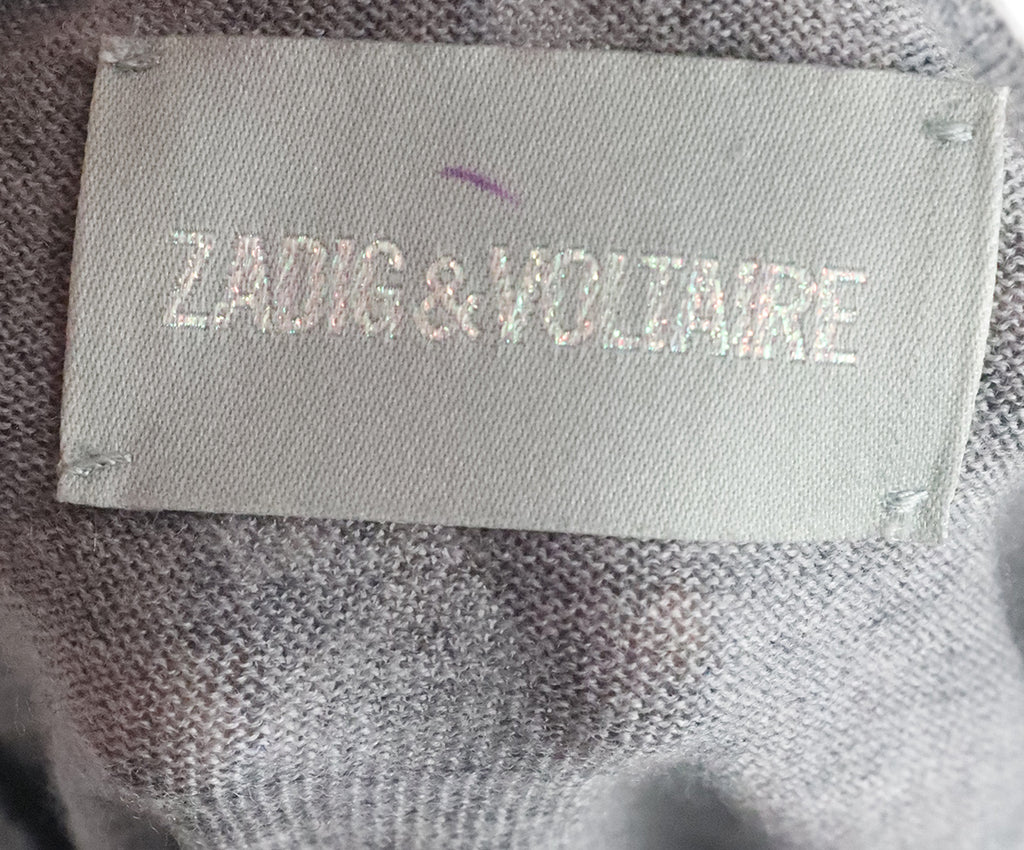 Zadig & Voltaire Grey & Blue Print Cardigan 3
