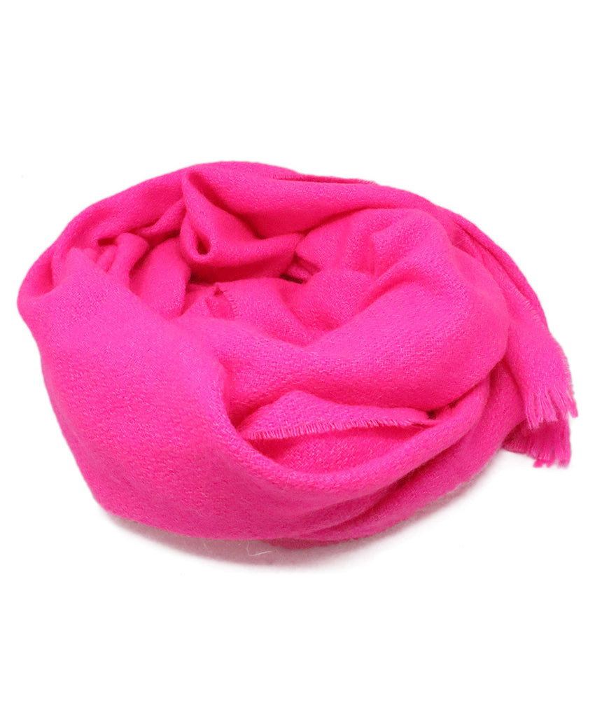 Zadig & Voltaire Neon Pink Wool Shawl 